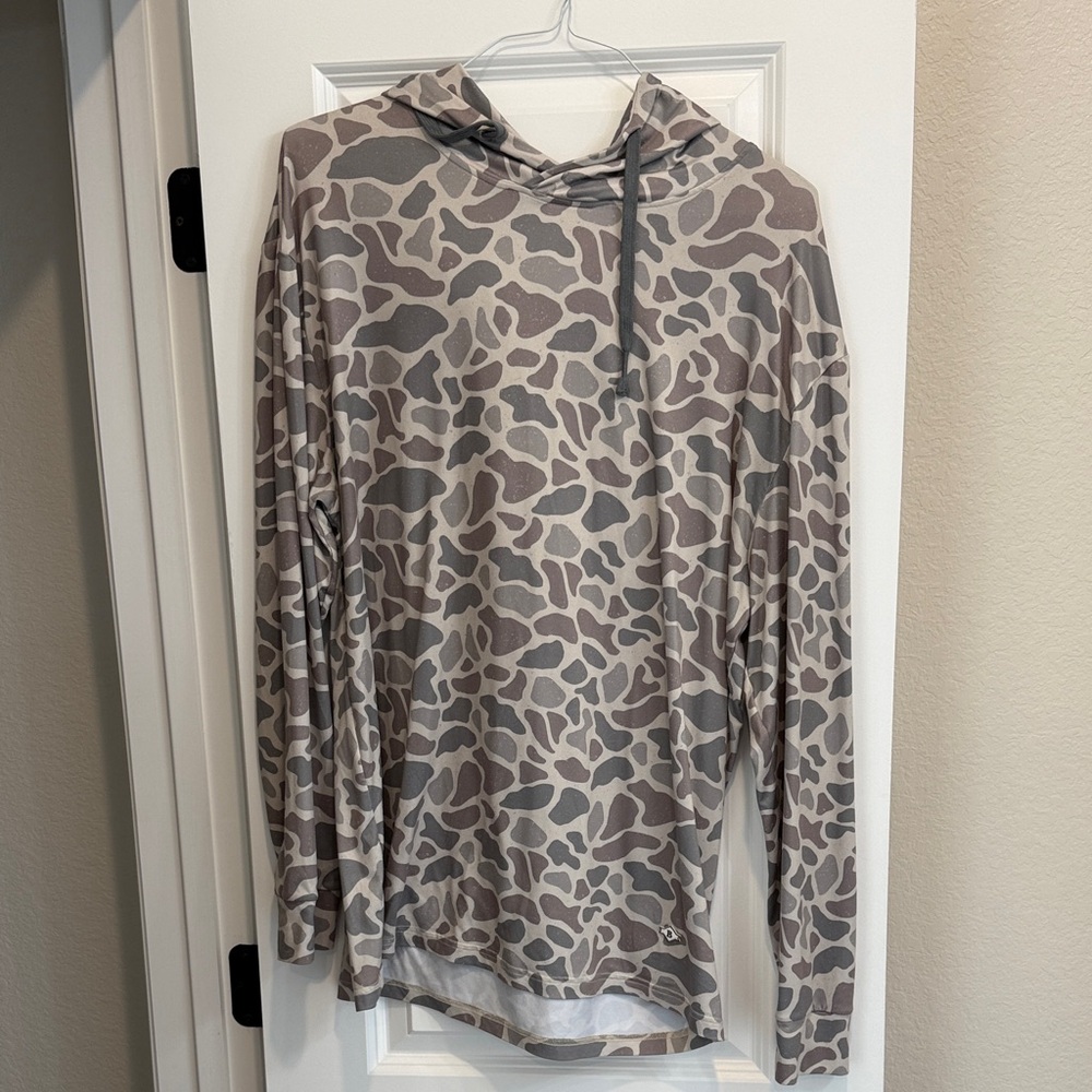 BURLEBO Camouflage Hoodie - Gray and White